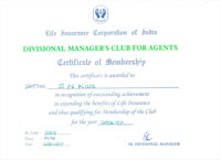 Div. Manager's Club Membership 2006-07